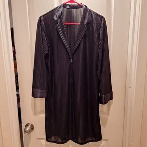 Petra Fashions Black Sheer Robe Medium